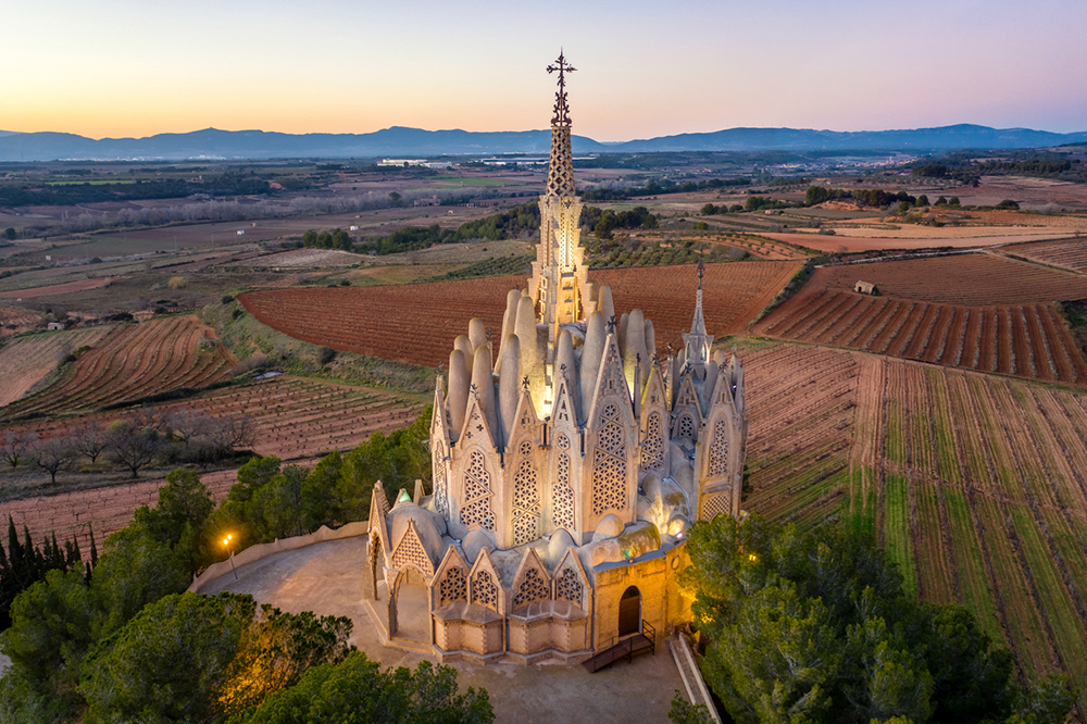 Mare de Deu de Montserrat (Our Lady of Monsterrat) sanctuary in Montferri (Catalonia, Spain) Is a small Modernist church by Josep Maria Jujol