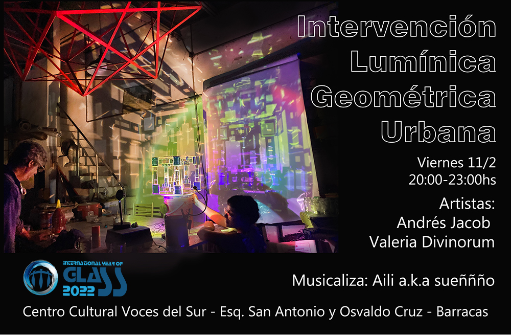 Andrés Jacob y Valeria Divinorum presentan Intervenciones Lumínicas Geométricas Urbanas