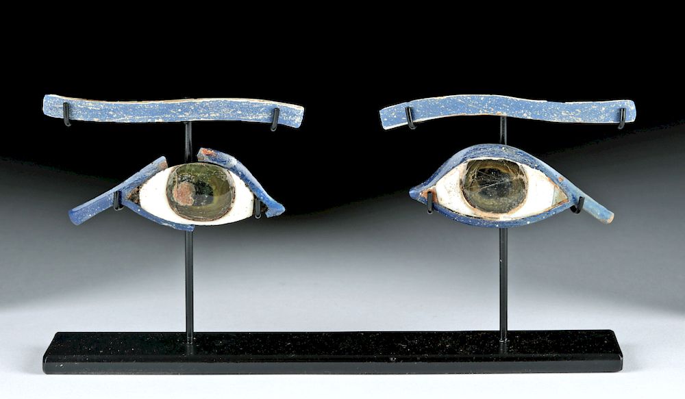 Ancient Egyptian Glass Egyptian sarcophagus inlay glass eyes
