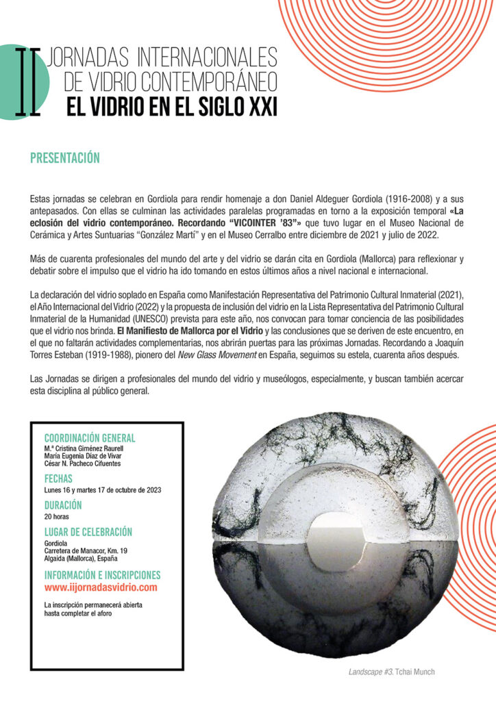Gordiola - Algaida Jornadas de Vidrio Glass Vdrio soplado Mallorca Programa completo