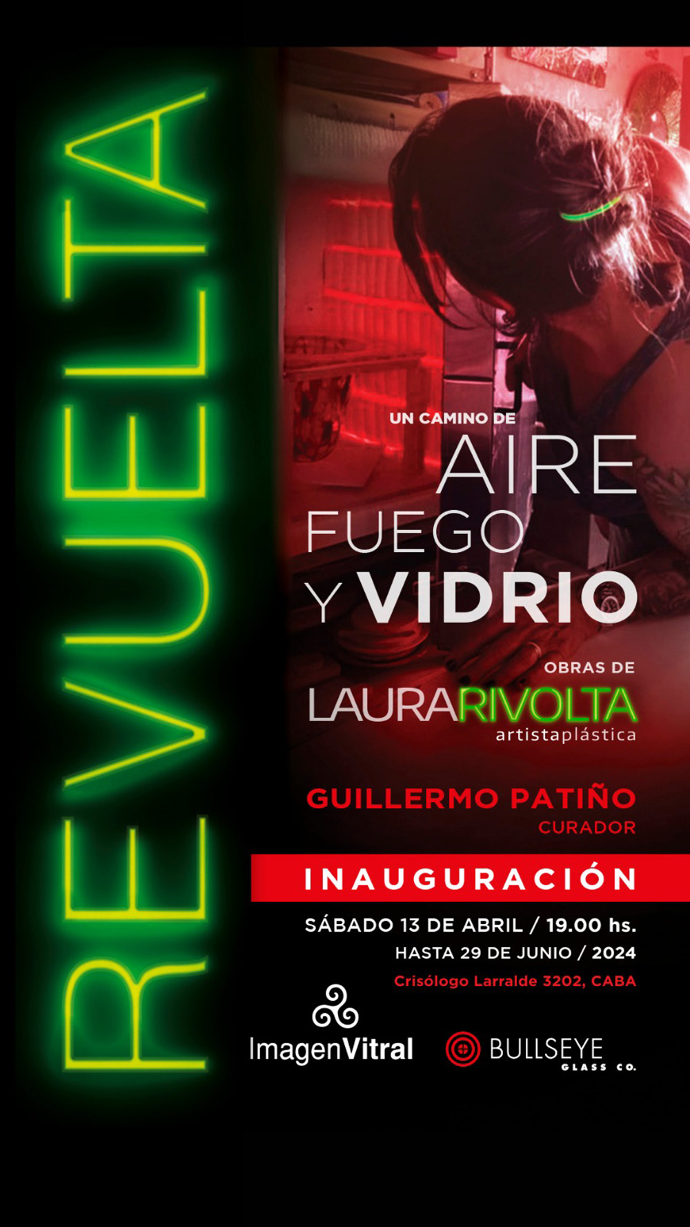 "REVUELTA, un camino de aire, fuego y vidrio" de Laura Rivolta en Imagen Vitral, Buenos Aires, Argentina. Una exploración artística que fusiona la transparencia y la fragilidad del vidrio con profundas reflexiones sobre la existencia humana. #LauraRivolta #Revuelta #ImagenVitral #ArteEnVidrio #ArtistaArgentino #VidrioArtístico #CulturaBuenosAires