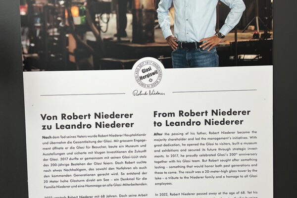 Glasi Hergiswil Roberto Niederer Vidrio soplado Suiza Blown glass