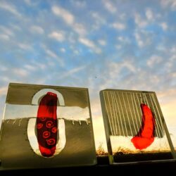 GLASS Artist Open Studio Barcelona Vitrales Maribel Navarro Grisalla