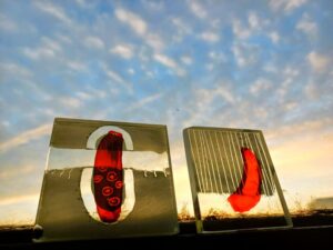 GLASS Artist Open Studio Barcelona Vitrales Maribel Navarro Grisalla