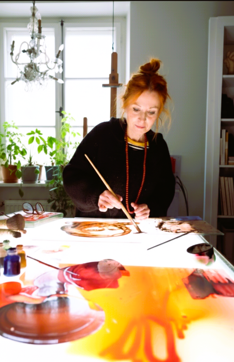 GLASS Artist Open Studio Barcelona Vitrales Maribel Navarro Grisalla