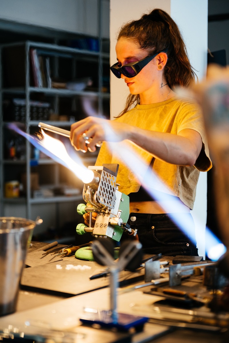 Sofía Plana VIDRE 24/7 GLASS Artist Open Studio Barcelona Borosilicato