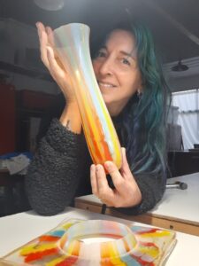 GLASS Artist Open Studio Buenos Aires Argentina Vidrio artístico Bullseye glass Slumping Laura Rivolta