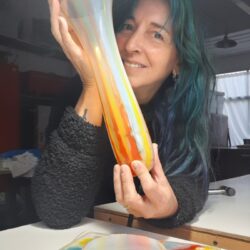 GLASS Artist Open Studio Buenos Aires Argentina Vidrio artístico Bullseye glass Slumping Laura Rivolta