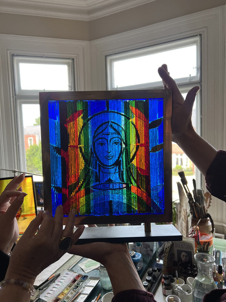 stained glass Irish stained glass Dublin stained glass glass art stained glass artists glass heritage stained glass tour Ireland art tour Harry Clarke George Walsh contemporary stained glass glass studios Ireland GLASS Tour