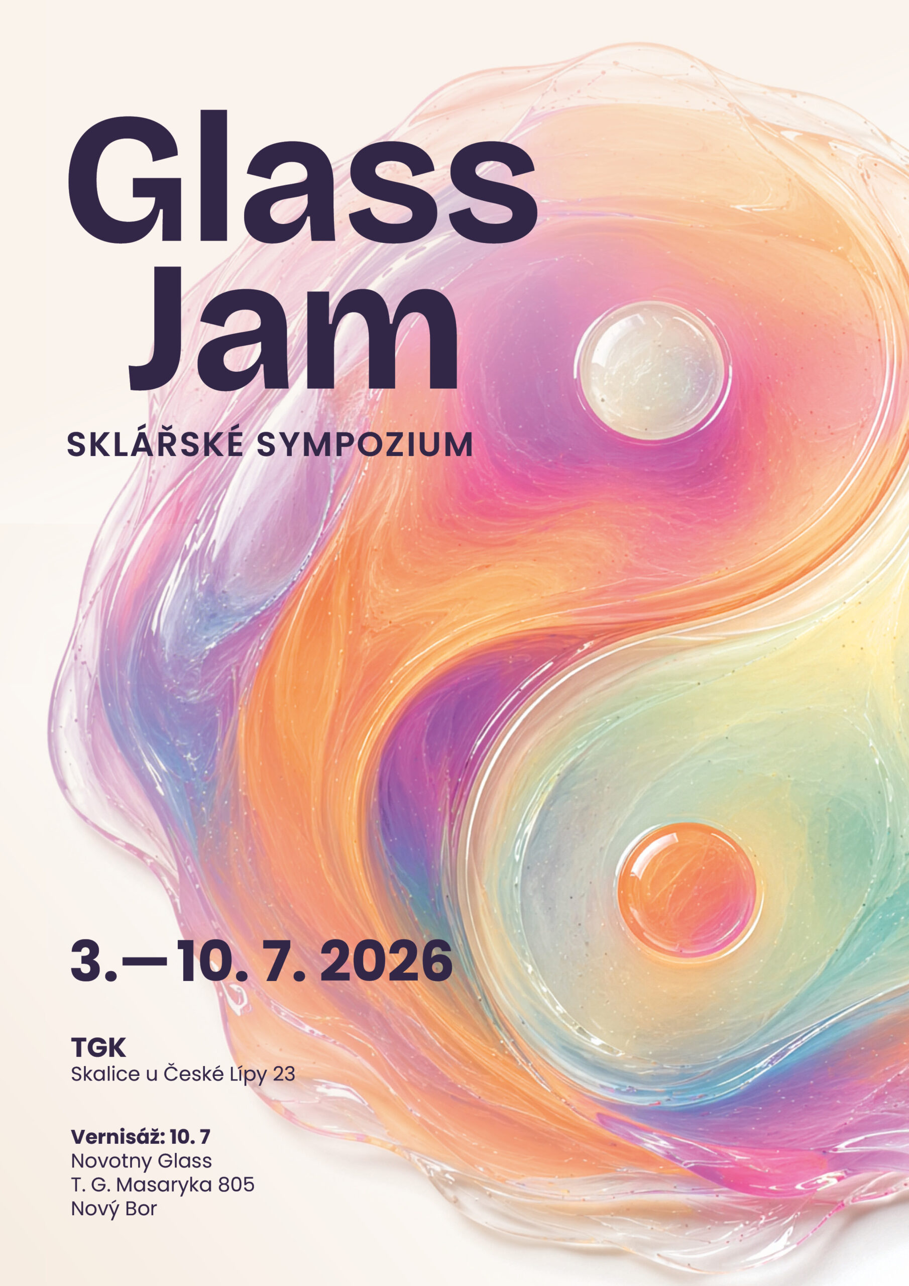 GLASS JAM 2026, simposio de vidrio, fusing, vidrio contemporáneo, arte en vidrio, Novy Bor, Republica Checa, artistas del vidrio, diseño en vidrio, encuentro internacional de vidrio, symposium glass, glass art, fused glass.