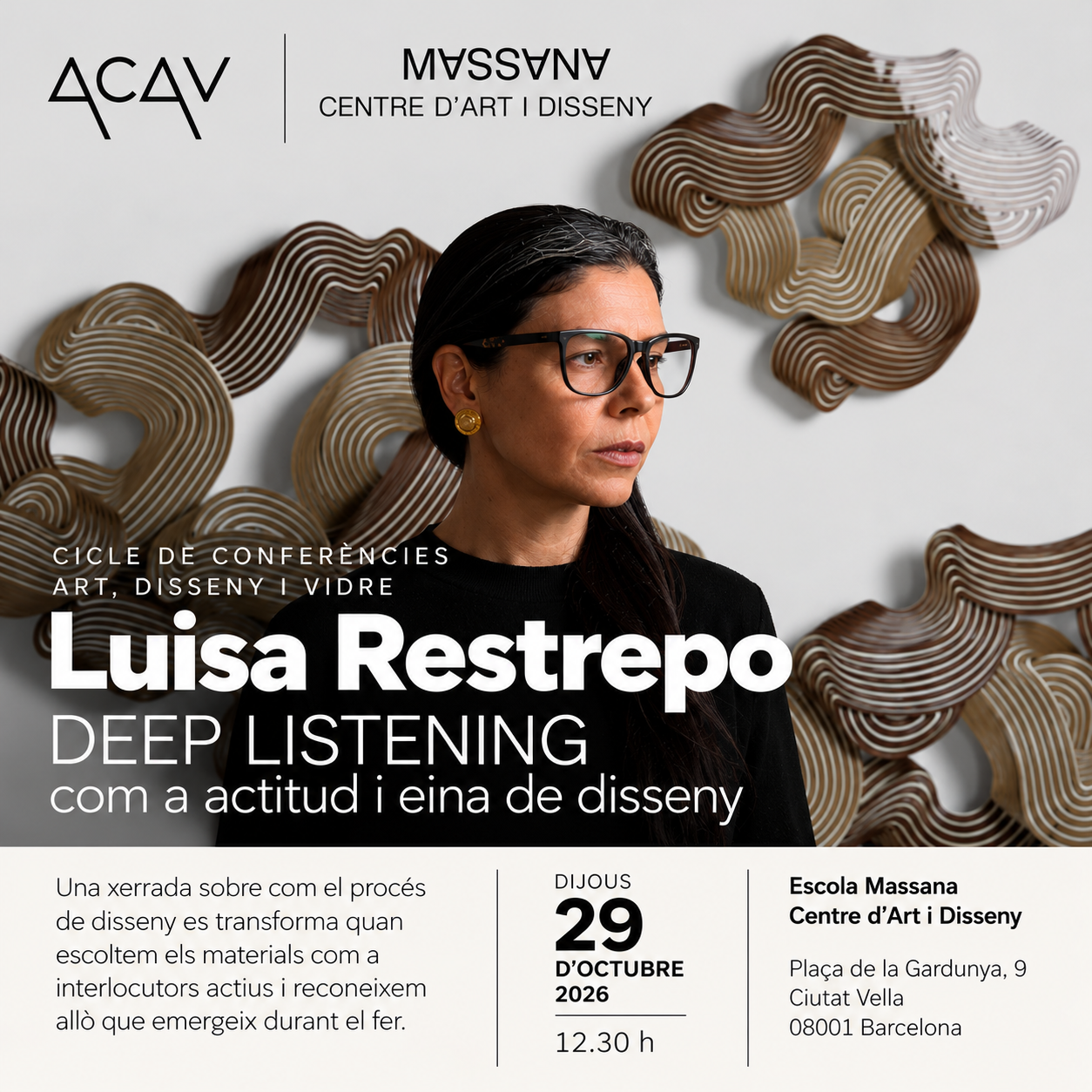 Luisa Restrepo funda y dirige El Balneario, un taller-laboratorio de vidrio que explora los procesos de diseño a través del material. Su práctica experimental se enfoca en el intercambio no verbal entre los distintos agentes que participan en el proceso de diseño —el material siendo uno de ellos—, buscando generar conciencia de la experiencia de transformación y crecimiento mutuos. Luisa realizó sus estudios profesionales en Wolverhampton University, Inglaterra, donde cursó ‘Diseño tridimensional con especialización en vidrio’, y cursó su maestría en ‘Estudios de Diseño’ en la Universidad de Centro, diseño, cine y televisión en Ciudad de México, México. Luisa ha sido parte de los programas de residencia de North Lands Creative y CGSC Center. Ha impartido talleres en Pilchuck Glass School y Urban Glass entre otras escuelas. Es recipiente del primer puesto en The Glass Prize, Bullseye Glass Artist en Inglaterra; en la Bienal del Museo de Vidrio en Bogotá, Colombia; y primer premio en el Istituto Europeo di Design, Milán, Italia. También ha sido finalista en la Bienal del Vidrio Monterrey, México; Emerge 2012 de Bullseye, Portland, US y Young Glass 2007 en Ebeltoft, Dinamarca. En los últimos años ha sido invitada a participar en la Feria MACO Arte y Diseño Contemporáneo y Design Week, ambos en México. Su trabajo ha sido expuesto tanto nacional como internacionalmente.